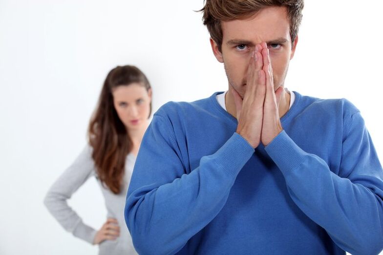 upset man with prostatitis symptoms